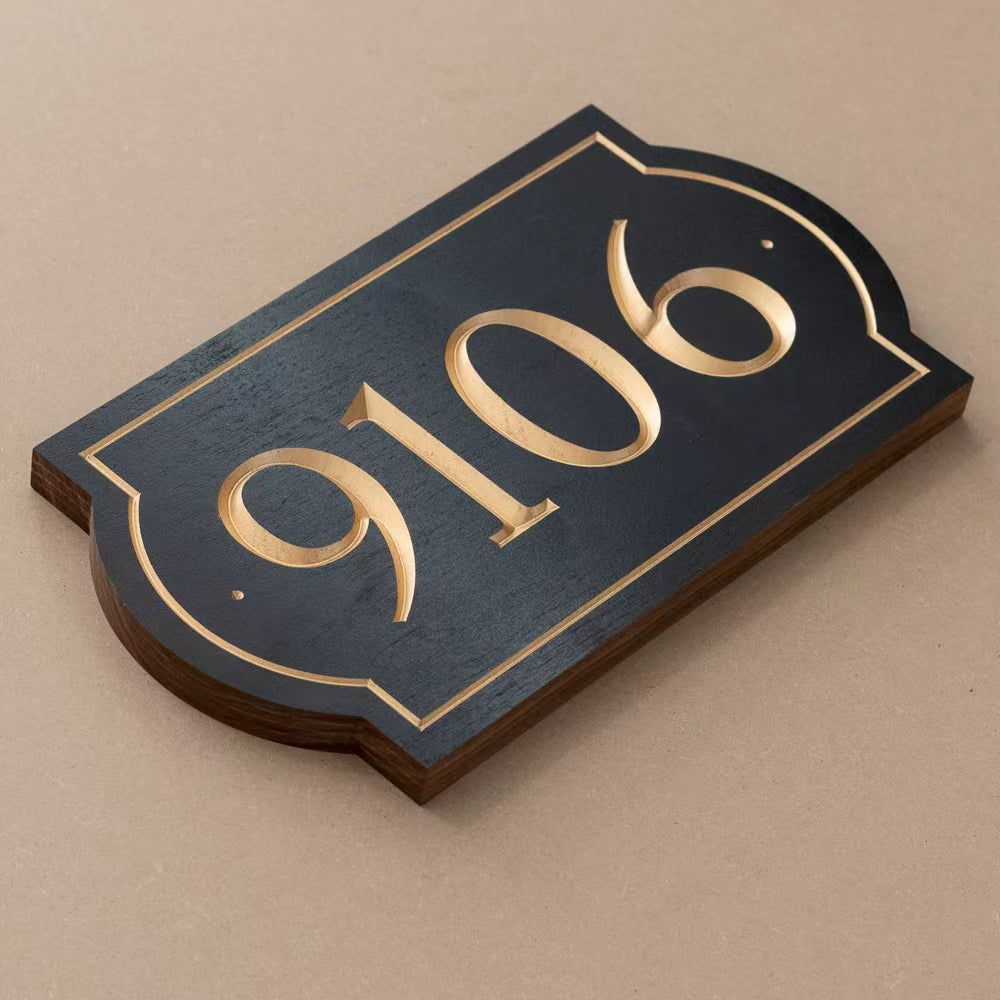 Outdoor Black Walnut Address Plaque – Handmade Custom Street Sign