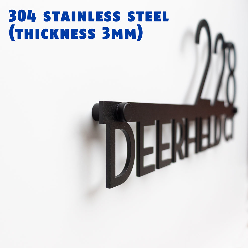 Custom 304 Stainless Steel House Number Sign – Modern Address Plaque for Home or Business