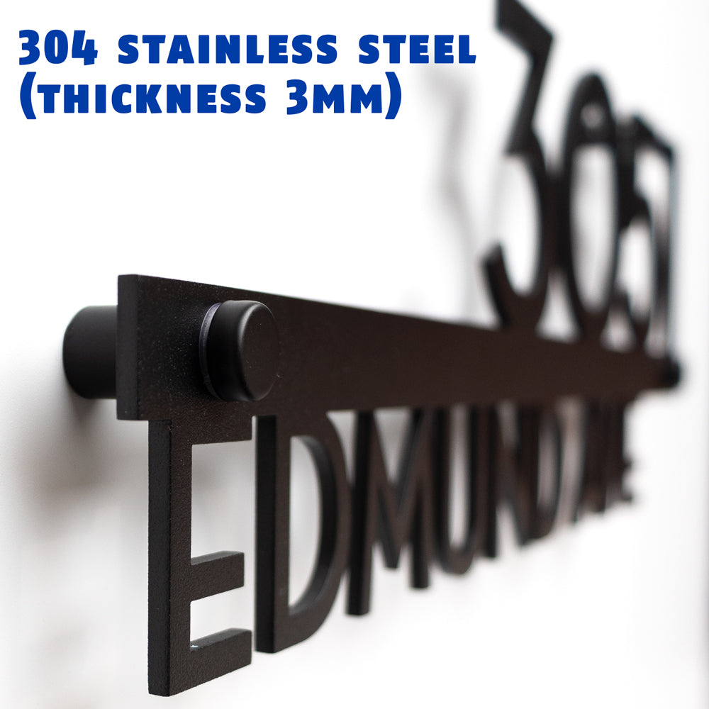 Custom 304 Stainless Steel House Number Sign – Modern Address Plaque for Home or Business