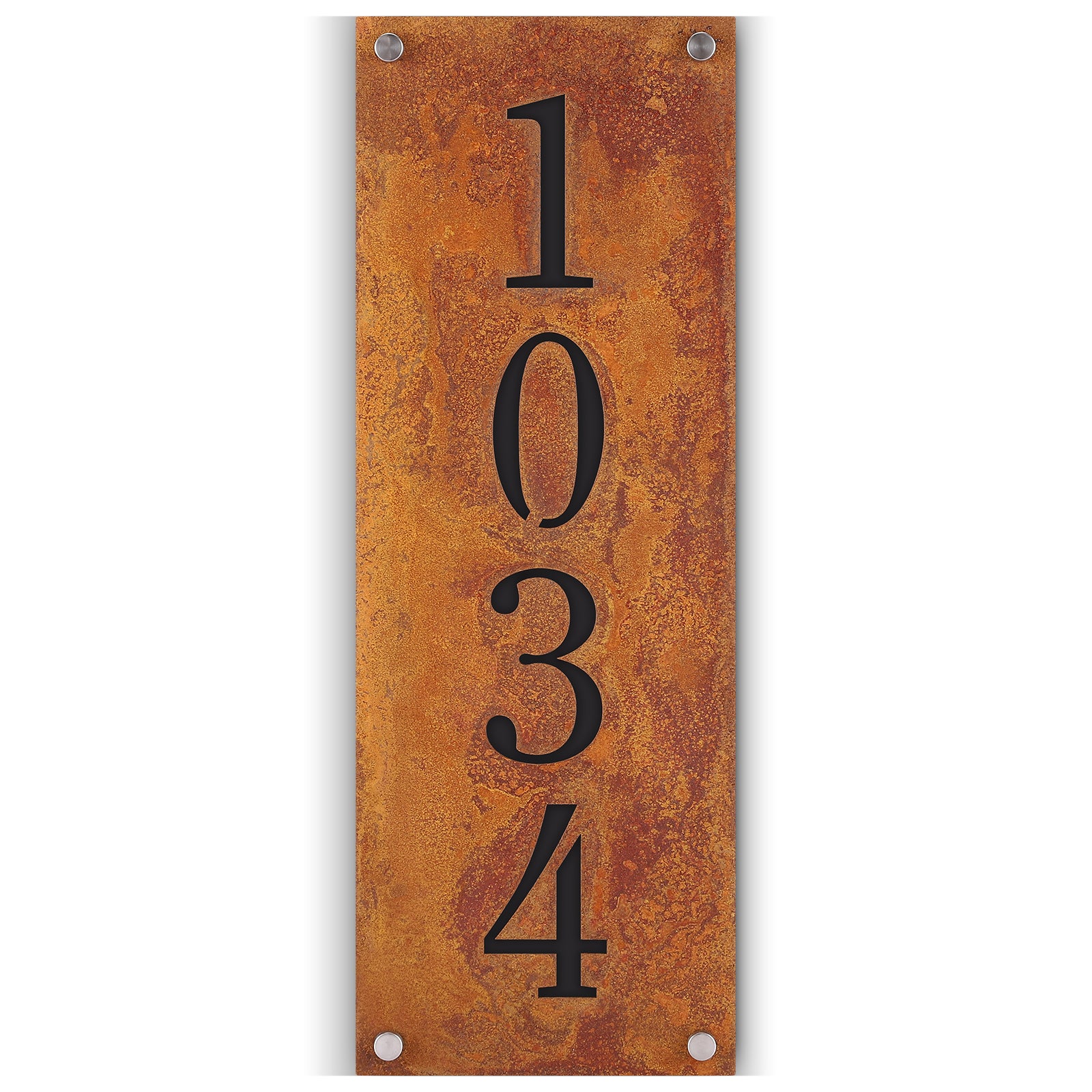 Rustic Metal House Number Sign – Vintage Style Address Plaque for Outdoor Wall, Custom Made