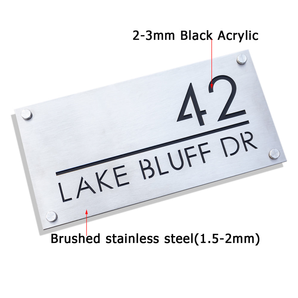 Custom 304 Stainless Steel Address Plaque Sign