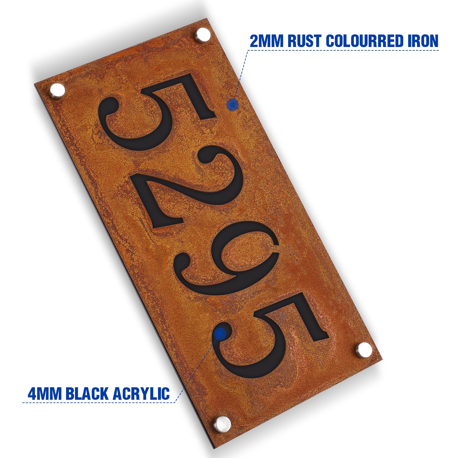 Custom Rustic House Number Plaque – Vintage Outdoor Address Sign for Home Wall