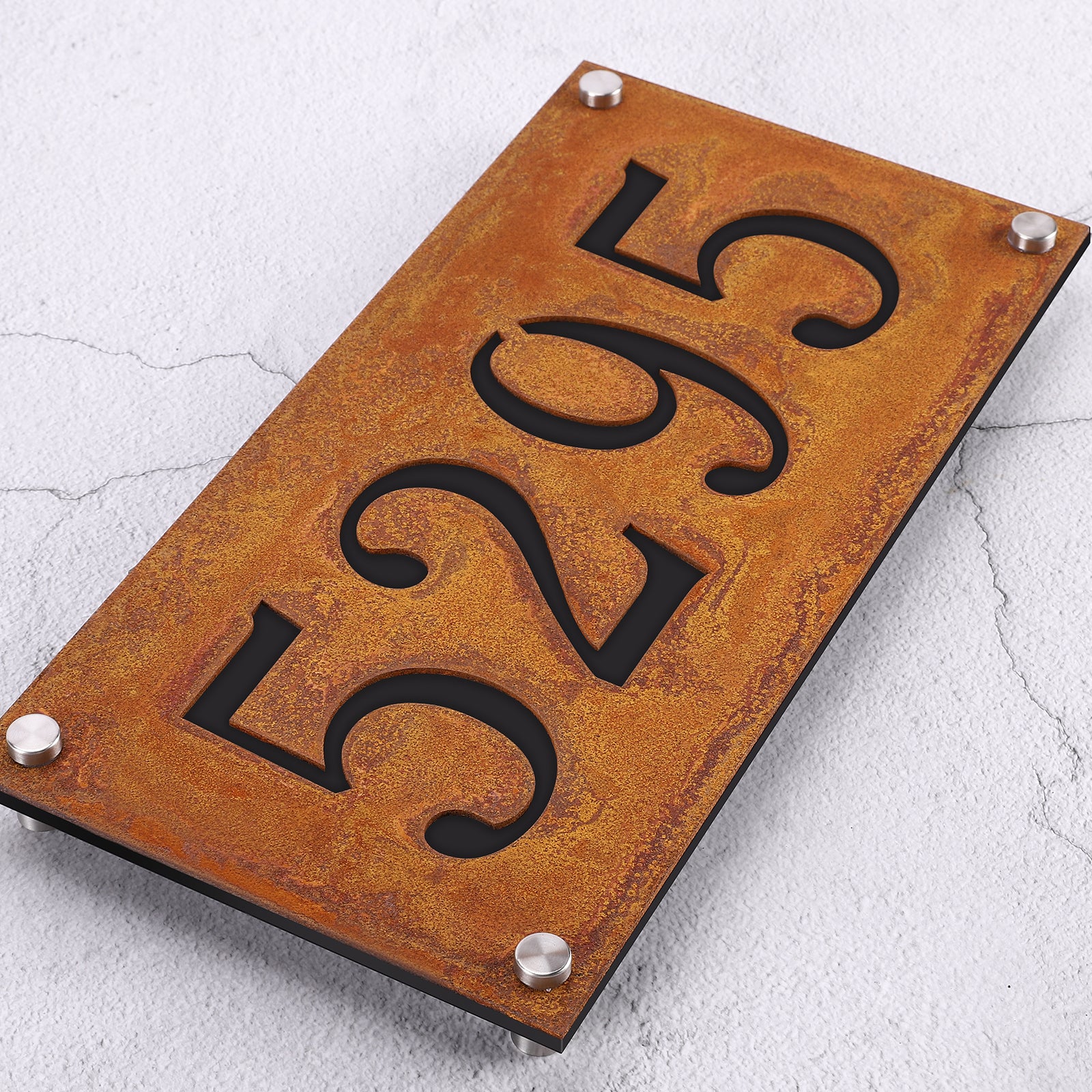 Custom Rustic House Number Plaque – Vintage Outdoor Address Sign for Home Wall