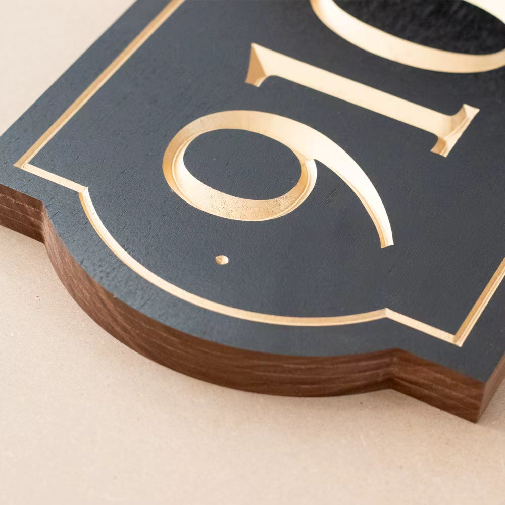 Outdoor Black Walnut Address Plaque – Handmade Custom Street Sign