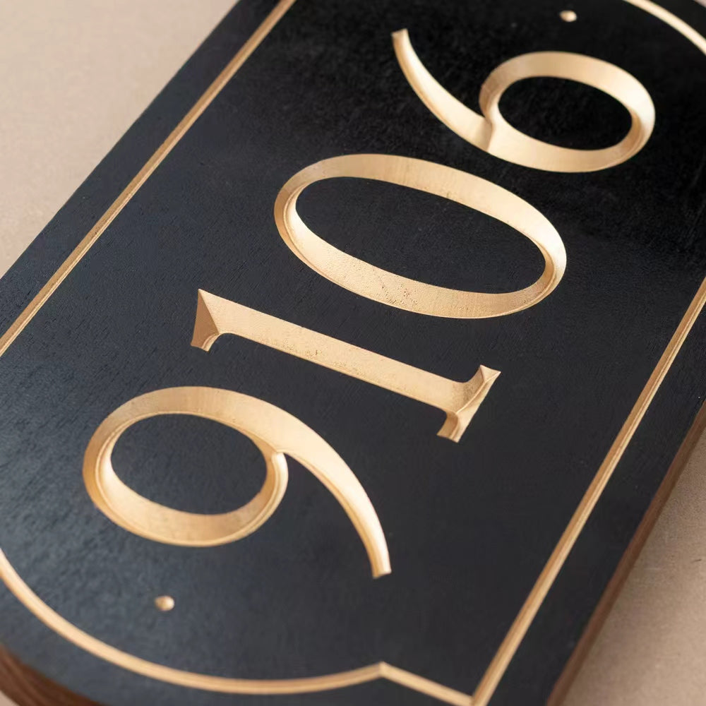 Outdoor Black Walnut Address Plaque – Handmade Custom Street Sign