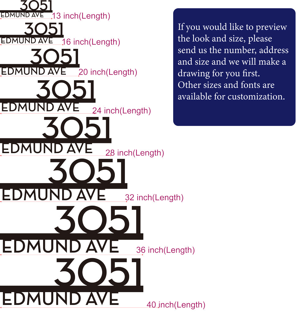 Custom 304 Stainless Steel House Number Sign – Modern Address Plaque for Home or Business