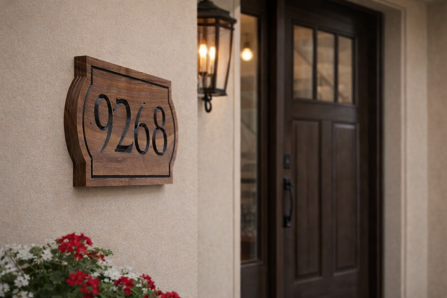 Solid Black Walnut Custom Address Sign – Handmade House Plaque