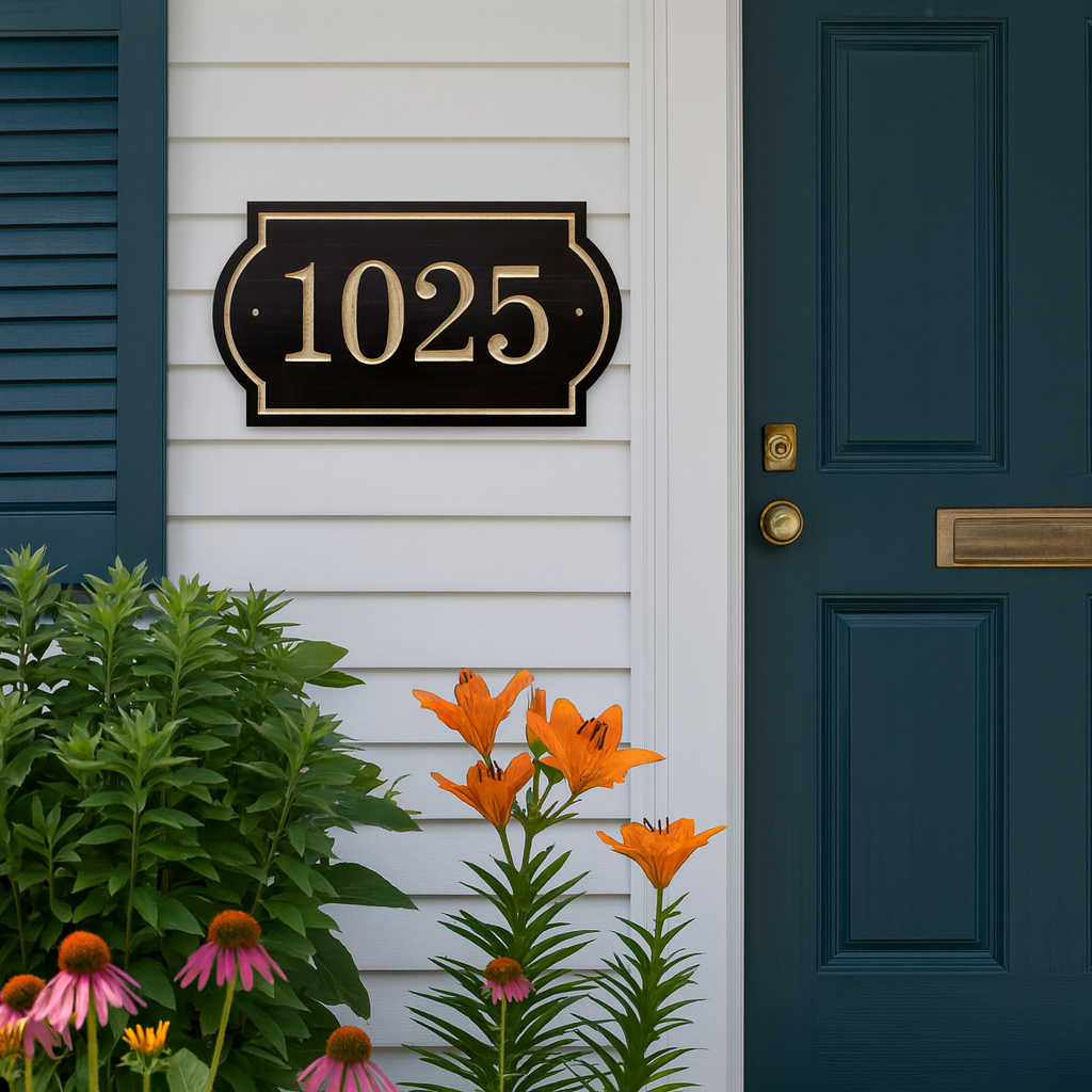 Wooden House Number Sign Engraved Pine Address Plaque Outdoor