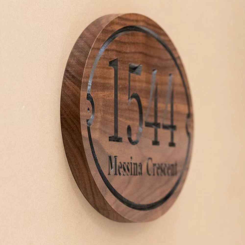 Handcrafted Black Walnut Address Sign – Custom House Number Plaque