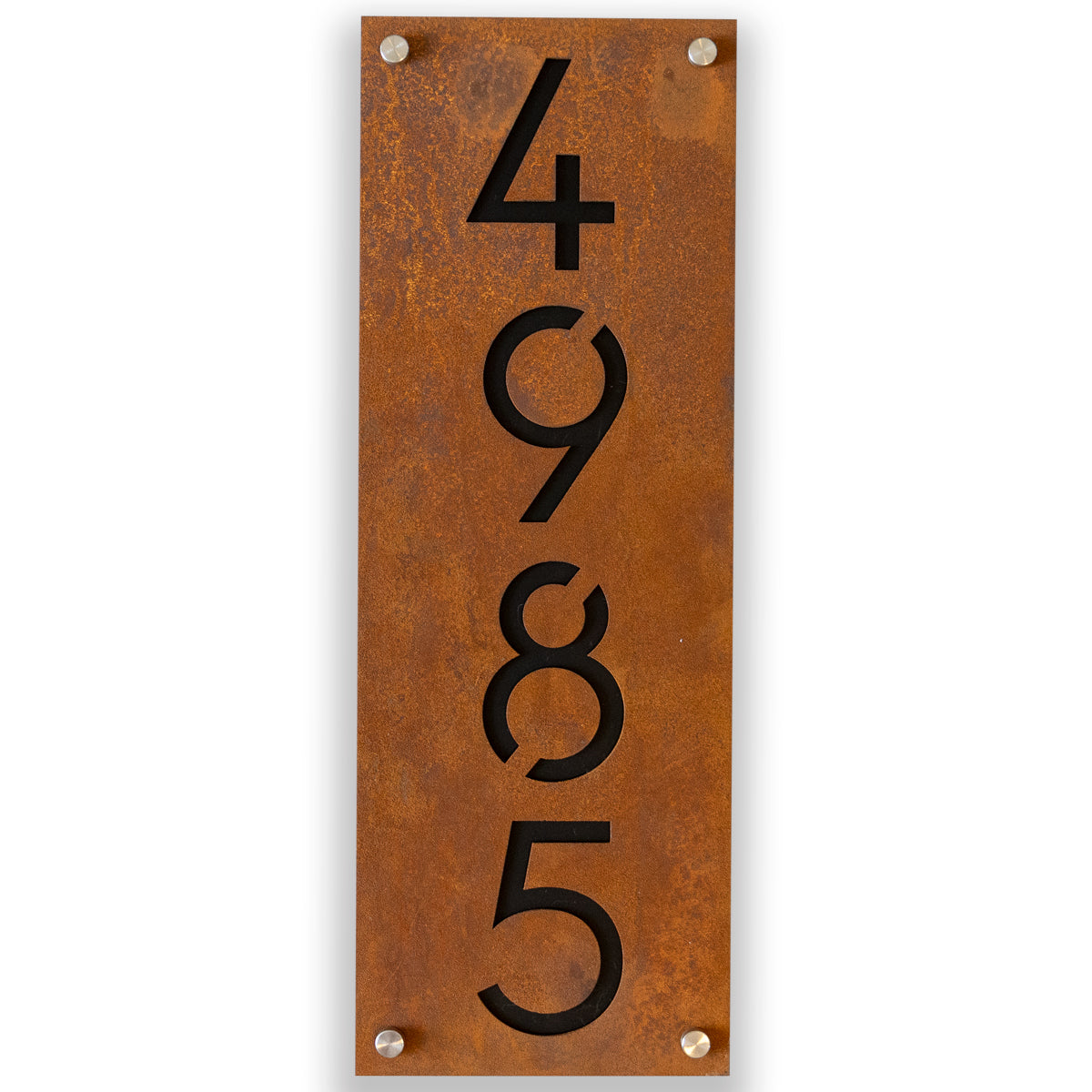 Custom Rusted Metal Address Sign – Rustic House Number Plaque for Outdoor Use