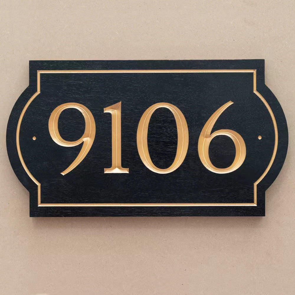 Outdoor Black Walnut Address Plaque – Handmade Custom Street Sign