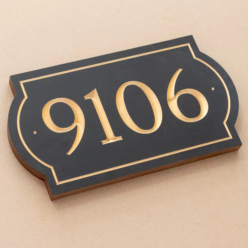 Outdoor Black Walnut Address Plaque – Handmade Custom Street Sign